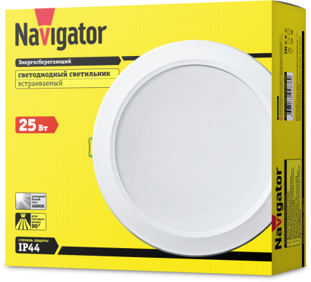 Светильник светодиодный 94 838 NDL-P1-25W-840-WH-LED 25Вт 4000К (аналог Downlight КЛЛ 2х26) Navigator 94838