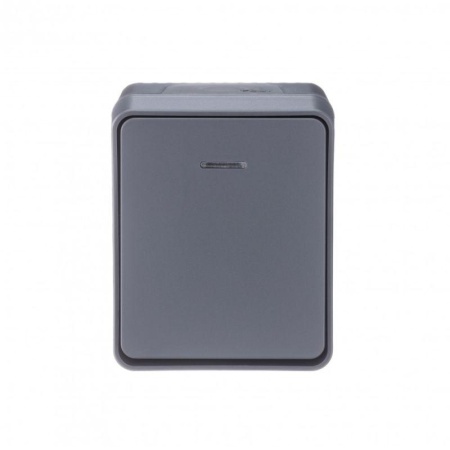 Выключатель 1-кл. ОП AtlasDesign PROFI IP54 10AX с подсветкой антрацит SE ATN544013