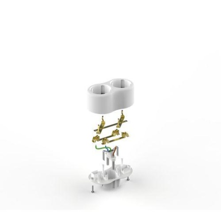 Разветвитель 2-м с заземл. 16А IP20 SPx-2e-W бел. Эра Б0053478