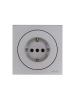 Розетка 1-м OSEN IP20 16А с заземл. ПБТ механизм сер. матов. LEZARD 743-7488-122B