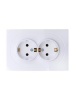 Розетка 2-м СП OSEN с заземл. ПБТ механизм бел. LEZARD 743-0200-127B