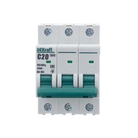 Выключатель автоматический модульный 3п C 20А 6кА ВА-103 DEKraft 12306DEK