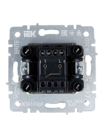 Выключатель 1-кл. СП BRITE ВС10-1-0-БрА 10А механизм алюм. IEK BR-V10-0-10-K47