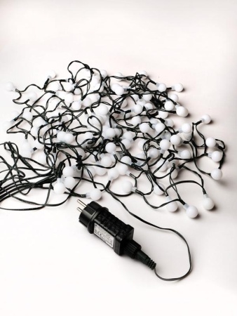 Гирлянда светодиодная "Шарики" 100LED син. 2.4см наружняя соединяемая до 3мод. SHLights 4690601004321