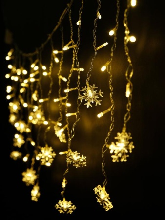 Гирлянда "Бахрома" DICLD-100WW-C 100 теплых бел. светодиодов 1.7х0.5м с насадками SHLights 4690601047205