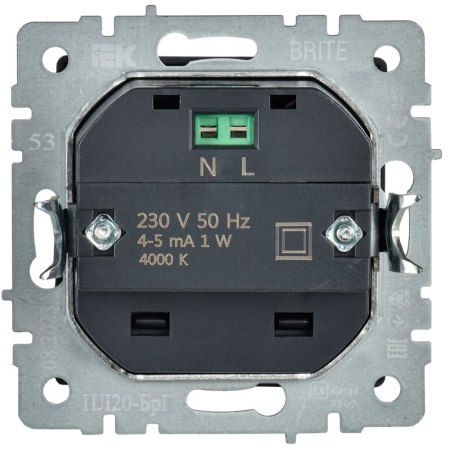 Подсветка светодиодная BRITE встраив. ПЛ20-БрГ механизм графит IEK BR-FL20-K53