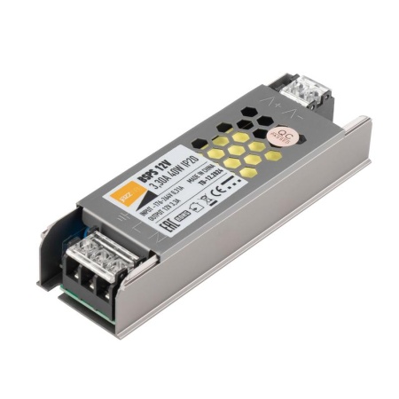 Блок питания для светодиодной ленты 40Вт 3.3А 12В IP20 BSPS метал. JazzWay 3329334A