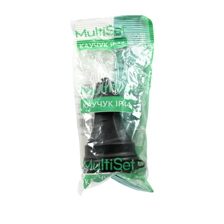 Розетка 1-м MultiSet 16А 250В IP44 с заземл. каучук черн. SE MST4002BK