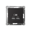 Розетка USB AtlasDesign тип A+A 5В 1х2.1А 2х1.05А механизм карбон SE ATN001033