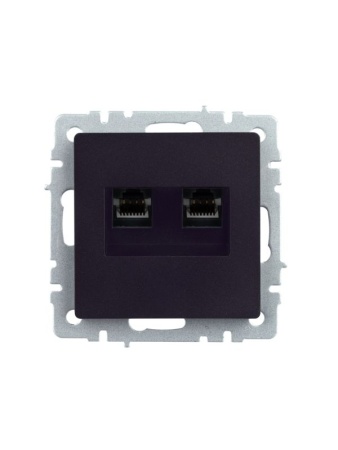 Розетка компьютерная двойн. СП RJ45 кат.5E BRITE РК10-2-БрЧ механизм черн. IEK BR-K20-1-K02