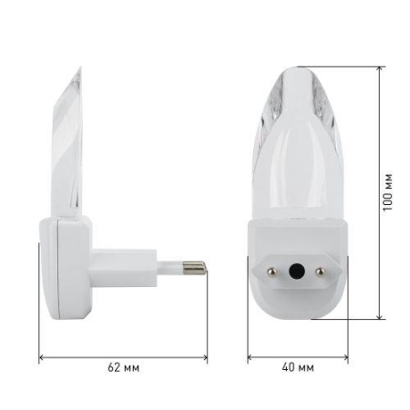 Светильник NN-618-LS-W ночник "Кристалл" от сети с сенсором бел. ЭРА Б0019102