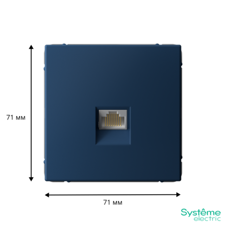 Розетка компьютерная ArtGallery RJ45 кат.6A механизм аквамарин SE GAL001186