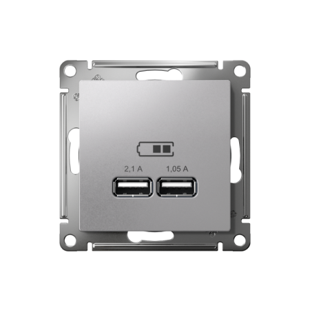 Розетка USB AtlasDesign тип A+A 5В 1х2.1А 2х1.05А механизм алюм. SE ATN000333