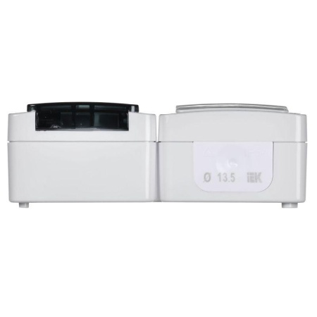 Блок ОП выключатель 1-кл. и розетка с заземл. контактом и крышкой для открытой установки бел. клавиша/дымчатая крышка БГб-22-31-ГПБд IP54 ГЕРМЕС PLUS IEK EBGMP20-K03-31-54-EC