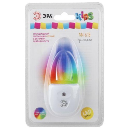 Светильник NN-618-LS-W ночник "Кристалл" от сети с сенсором бел. ЭРА Б0019102