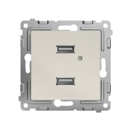 Розетка 2-м USB СП Pixel тип A+A 5В 1х2.1А 2х1.05А механизм беж. TOKOV ELECTRIC TKE-PX-2USB-C02