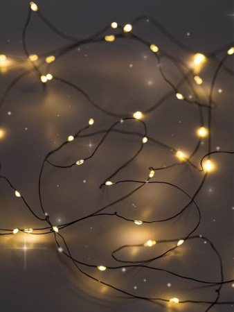 Гирлянда "Роса" DC-G06-120Y 120 microLED 12.1м. 8реж. 3хAA желт. ФАZА 5059634