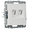 Розетка двойная СП RJ11+RJ45 кат.5E BRITE РК/Т12-БрБ механизм бел. IEK BR-KT20-O-1-K01