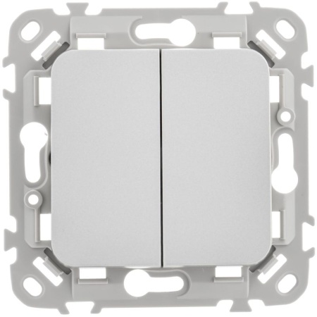 Выключатель 2-кл. СП FLITE ВС12-1-0-ФлА 10А механизм алюм. IEK FI-V20-0-10-1-K47