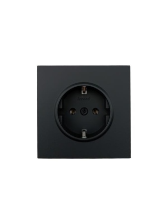 Розетка 1-мест. с/з ПБТ СП ZIMA IP20 16А безвинт. зажим черн. бархат LEZARD 704-4288-122BQC