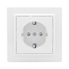 Розетка 1-м СП Минск 16А IP20 с заземл. защ. шторки бел. Basic EKF ERR16-028-100