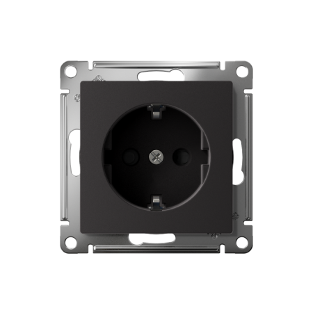 Розетка AtlasDesign 16А с заземл. защ. шторки быстрозажим. клем. механизм карбон SE ATN001045S