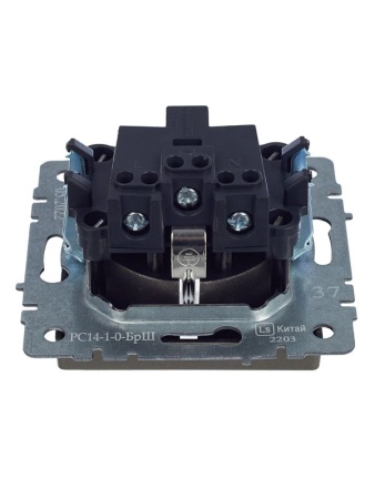 Розетка BRITE РС14-1-0-БрШ 16А с заземл. защ. шторки механизм шампань IEK BR-R14-16-K37