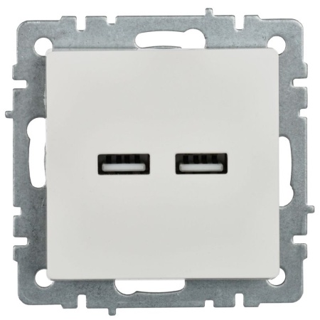 Розетка BRITE USB A+A 3.1А РЮ10-1-БрБ механизм бел. IEK BR-U21-D31-K01