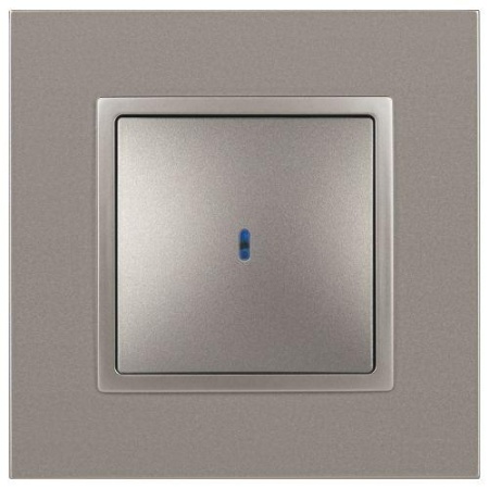 Выключатель Elegance 14-1102-16 250В 10АХ с подсветкой титан Эра Б0065785