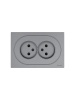 Розетка 2-м СП OSEN без заземл. ПБТ механизм сер. матов. LEZARD 743-7400-128B