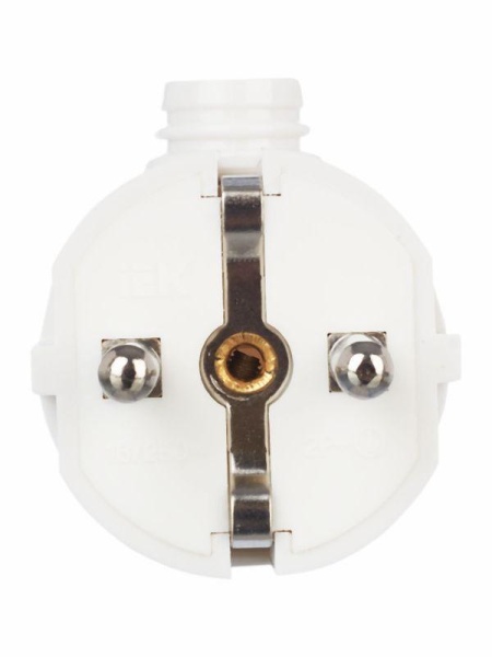 Вилка угловая ВПу11-01-Ст разборная с заземл. 16А бел. IEK EVP11-16-01-K01