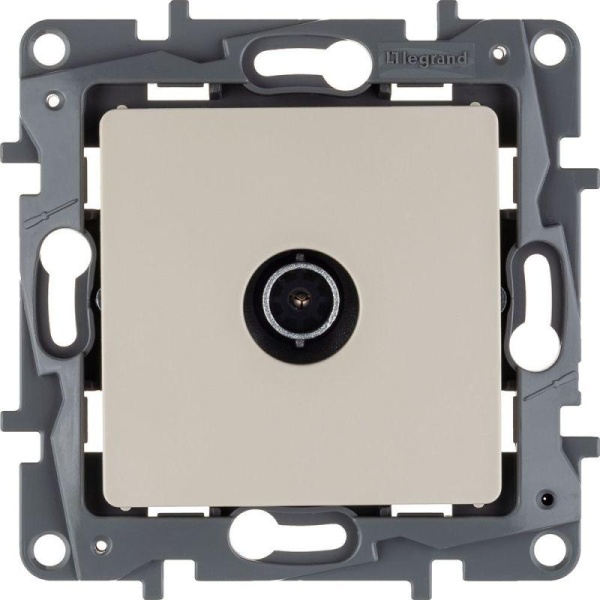 Розетка телевизионная TV СП Etika 2дБ 0-2400МГц с топологией "звезда" механизм сл. кость IEK 672351