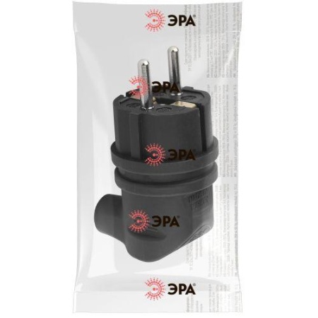 Вилка каучуковая с заземл. 90град 16А IP44 черн. V9-B-IP44 ЭРА Б0044542