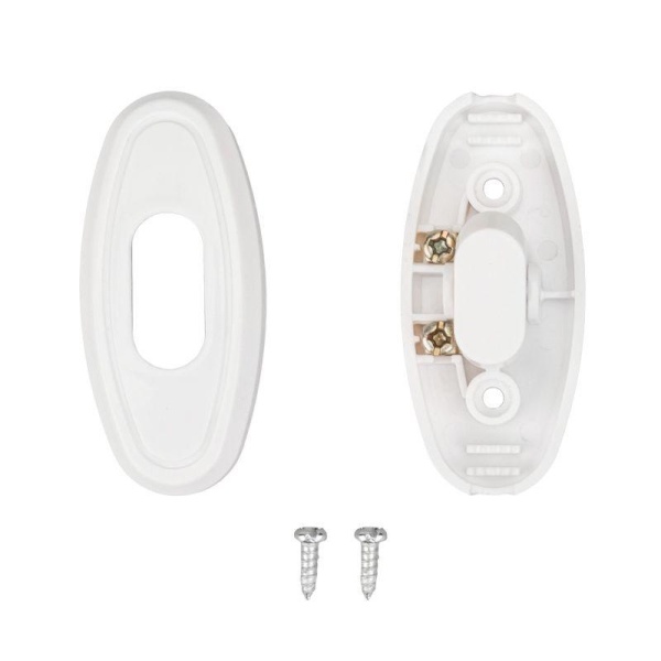 Выключатель-кнопка 6А 250ВON-OFF на электропровод для настольной лампы/бра бел. Rexant 36-3016