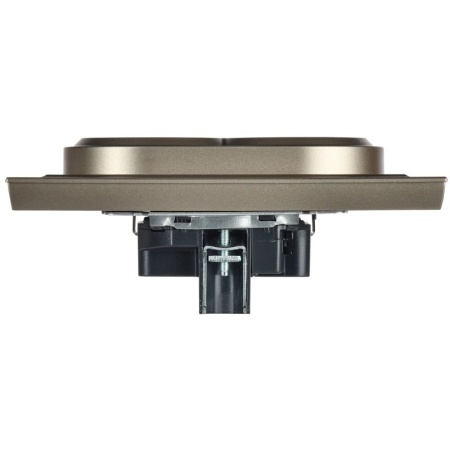 Розетка 2-м СП BRITE РС12-3-БрШ 16А в сборе с заземл. без защ. шторок шампань IEK BR-R21-16-K37-F