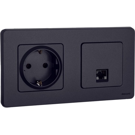 Розетка компьютерная Inspiria RJ45 кат.5E UTP антрацит IEK 673828