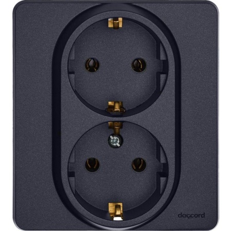 Розетка Inspiria 16А 250В 2х2P+E немецк. стандарт антрацит IEK 673753