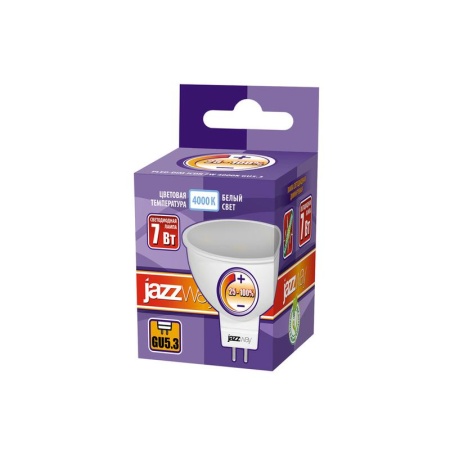 Лампа светодиодная PLED-DIM 7Вт JCDR MR16 4000К нейтр. бел. GU5.3 540лм 220-240В диммир. JazzWay 1035431
