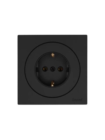 Розетка 1-м OSEN IP20 16А с заземл. ПБТ механизм черн. бархат LEZARD 743-4288-122B