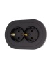 Розетка 2-м СП OSEN с заземл. ПБТ круглая механизм черн. бархат LEZARD 744-4200-127B