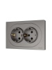 Розетка 2-м СП OSEN с заземл. ПБТ механизм сер. матов. LEZARD 743-7400-127B