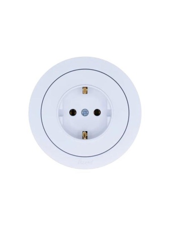 Розетка 1-м OSEN IP20 с заземл. ПБТ бел. LEZARD 743-0288-122B