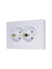 Розетка 2-м СП OSEN с заземл. ПБТ механизм бел. LEZARD 743-0200-127B