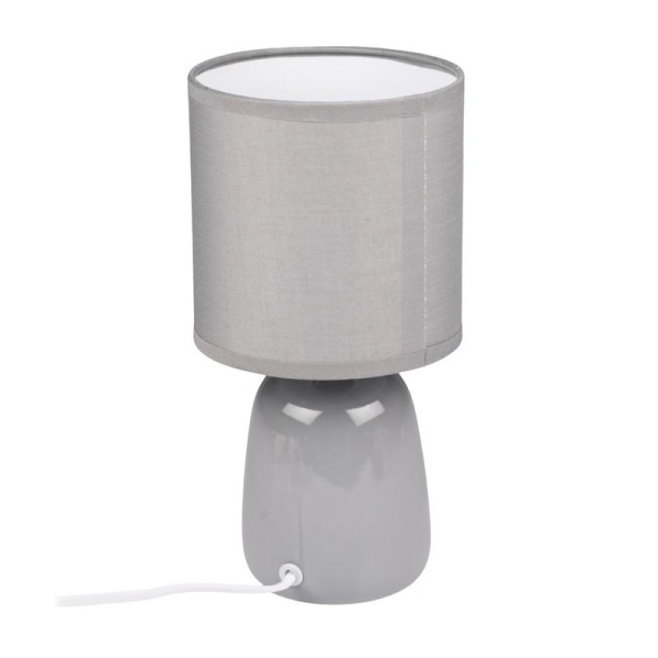 Светильник настольный JH2-02-gy E14 IP20 130х130х255мм керамика; ткань; PVC-пластик сер. JazzWay 5062320