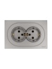 Розетка 2-м СП OSEN с заземл. ПБТ механизм сер. матов. LEZARD 743-7400-127B