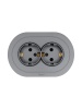 Розетка 2-м СП OSEN с заземл. ПБТ круглая механизм сер. матов. LEZARD 744-7400-127B