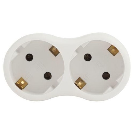 Разветвитель 2-м с заземл. 16А IP20 SPx-2e-W бел. Эра Б0053478