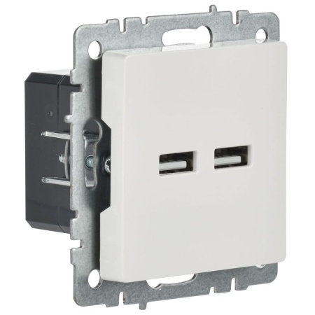 Розетка BRITE USB A+A 3.1А РЮ10-1-БрБ механизм бел. IEK BR-U21-D31-K01