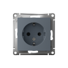 Розетка 1-м СП AtlasDesign 16А IP20 с заземл. защ. шторки механизм грифель SE ATN000745