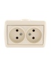 Розетка 2-м ОП Nata 16А IP20 без заземл. керамика крем. LEZARD 710-0300-128